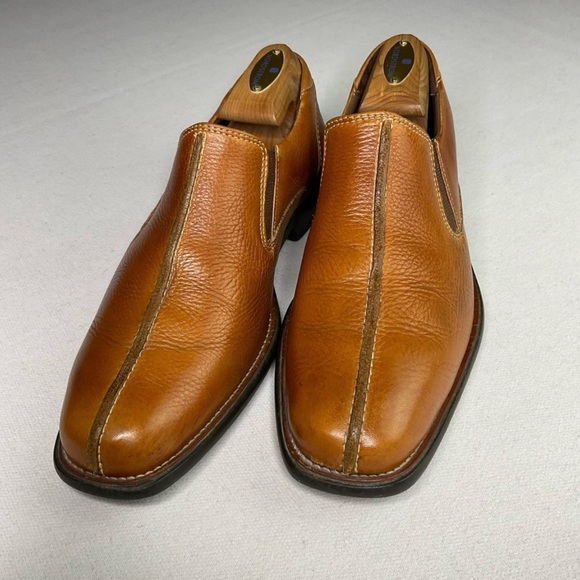 💚 JOHNSTON & MURPHY MENS SPLIT TOE CASUAL SLIP ON DRESS SHOE. GOOD COND - Picture 3 of 14